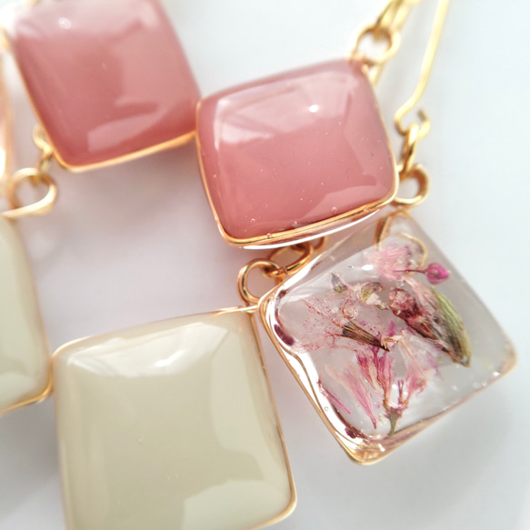 時の流れに咲く花_ピンク_レトロなイヤーアクセサリー 7枚目