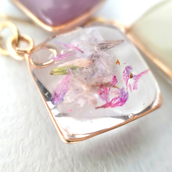 時の流れに咲く花_パープル_レトロなイヤーアクセサリー 4枚目